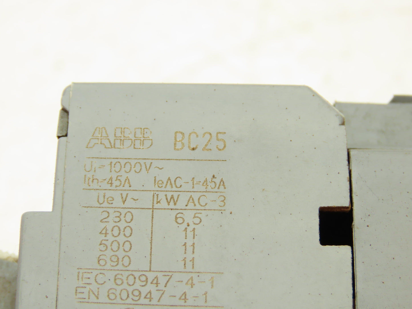 ABB BC25 CA5 Contactor With Auxiliary Contact CA5 24VDC 45A 3PH Lot Of 2