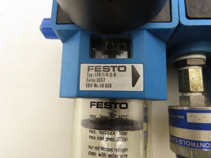 Festo LFM-1/4-S-B Pneumatic Air Treatment Regulator Filter Solenoid Valve Switch