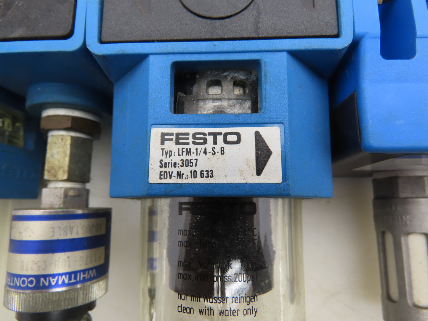 Festo LFM-1/4-S-B Pneumatic Air Treatment Regulator Filter Solenoid Valve Switch