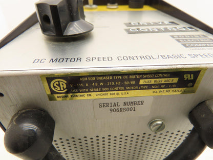 Bodine Electric ASH-500 DC Motor Control 115V 4.8A 210W Remote Potentiometer