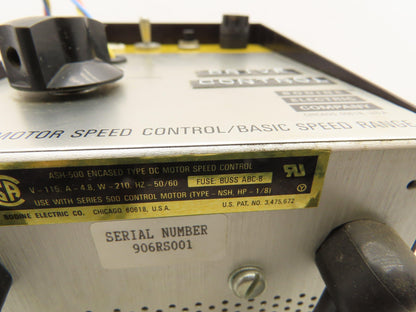 Bodine Electric ASH-500 DC Motor Control 115V 4.8A 210W Remote Potentiometer