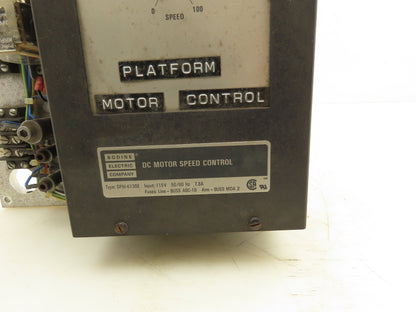 Bodine DPM-6130E DC Motor Speed Control 115V 7.8A Input Missing Potentiometer