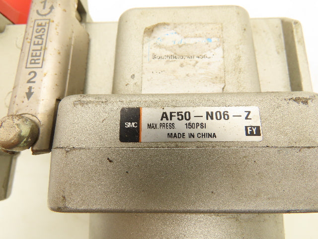 SMC AF50-N06-Z Pneumatic Air Regulator Lockout Valve 150 PSI