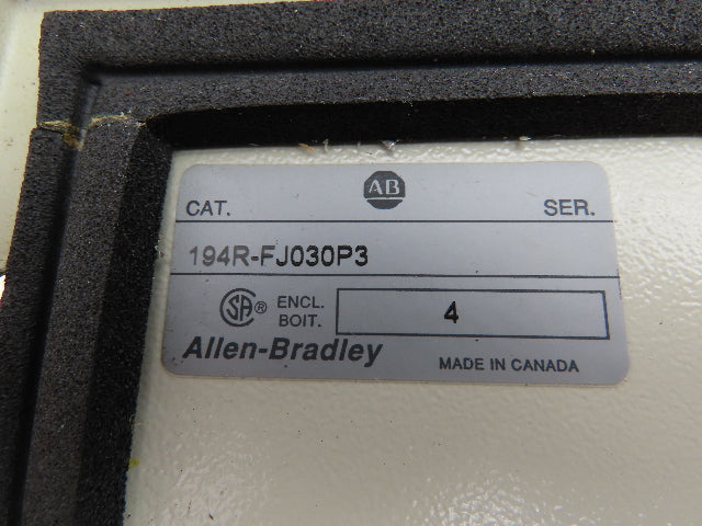 Allen Bradley 40788-309-75 Disconnect Switch Fused 3 Phase Electrical Enclosure