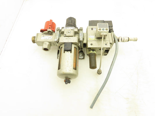 SMC AW40-04 Pneumatic Air Treatment Soft Start Valve And Lock Out Hand Valve