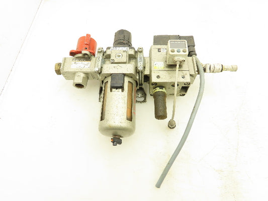 SMC AW40-04 Pneumatic Air Treatment Soft Start Valve And Lock Out Hand Valve