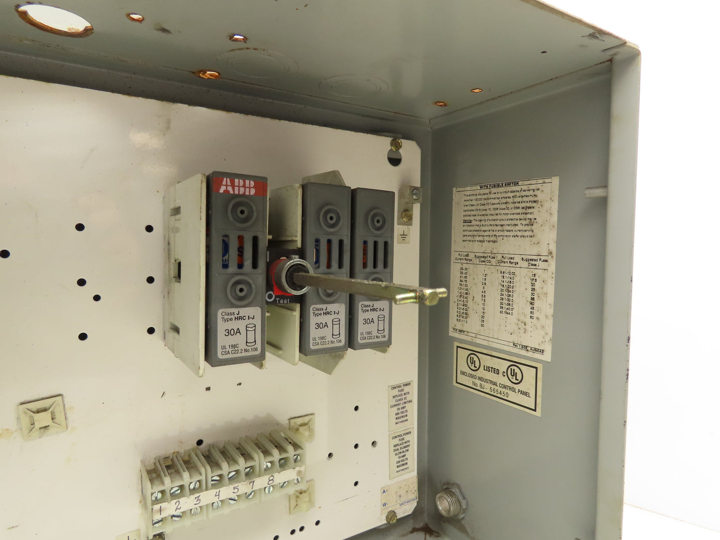 ABB OS30AJ12 Fusible 30A Disconnect Switch Electrical Enclosure 16x14x7"