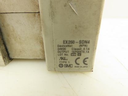 SMC EX260-SDN4 Devicenet Interface Unit With 8 Station Manifold Block 24VDC