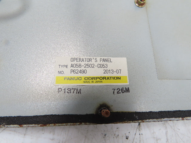 Fanuc A20B-2101-0370/10A A05B-2502-C053 Operator Control Panel