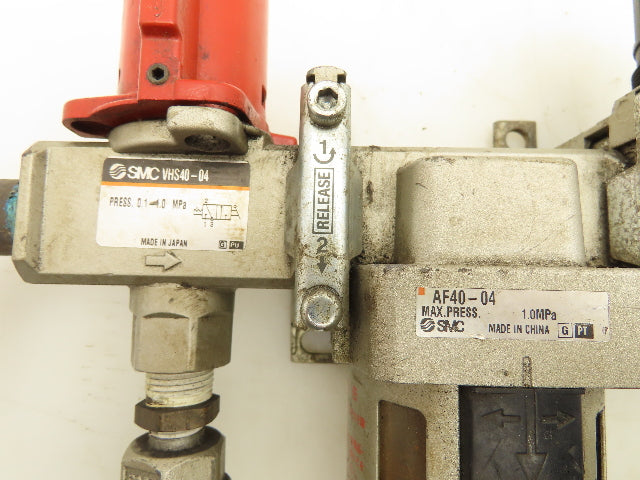 SMC AR40-04 Filter Regulator With Soft Start Valve And 3 Port Lock Out Valve