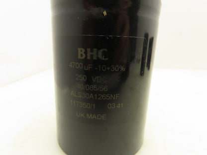 BHC ALS30A1265NF 4700uF -10+30% 250VDC Electrolytic Capacitor Lot Of 4
