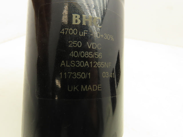 BHC ALS30A1265NF 4700uF -10+30% 250VDC Electrolytic Capacitor Lot Of 4