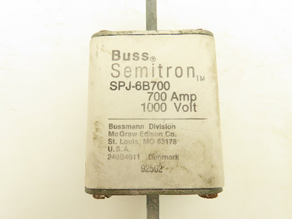 Bussmann SPJ6B700 Buss Semitron Fuse 700A 1000V