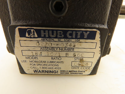 Hub City Model 184 PowerCube Speed Reducer 10:1 Gearbox 1.5Hp 175 RPM LH 56C