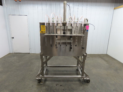 Piston Filling Pump Viscous Liquid Bottle Machine 8 Nozzle Air Clutch Stainless