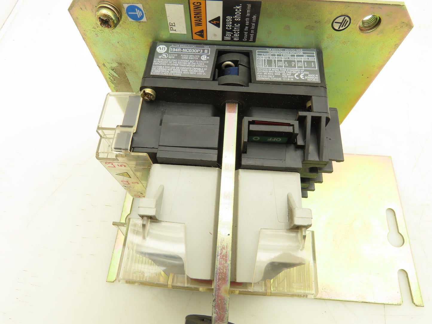 Allen Bradley 194R-NC030P3 Fused Disconnect Rotary Switch 600VAC 30A Series B
