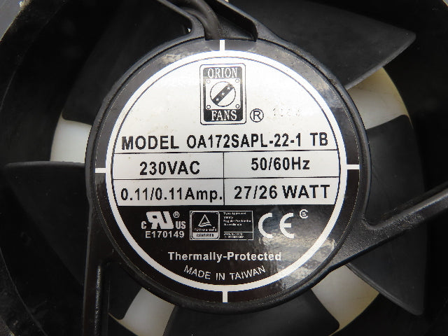 Orion OA172SAPL-22-1 TB Insert axial cooling fan 230VAC 50/60 Hz Lot Of 2