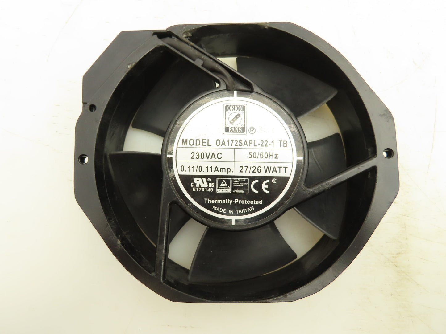 Orion OA172SAPL-22-1 TB Insert axial cooling fan 230VAC 50/60 Hz Lot Of 2