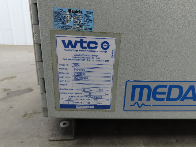 WTC 3000S Medweld Welding Control Gen5 Base 54kva Inverter Robotic Spot Welder
