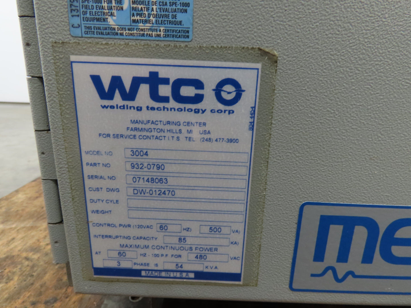 Electrical Enclosure 33x20x16" Disconnect Freestanding Wall Mount Spot Welder