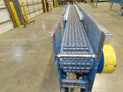 New London Engineering 8"x 10' Plastic Roller Belt Accumulating Conveyor 30 FPM