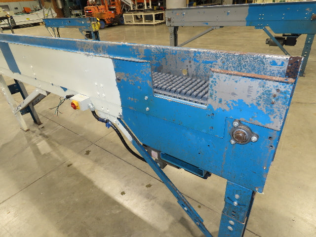 New London Engineering 8"x 10' Plastic Roller Belt Accumulating Conveyor 30 FPM