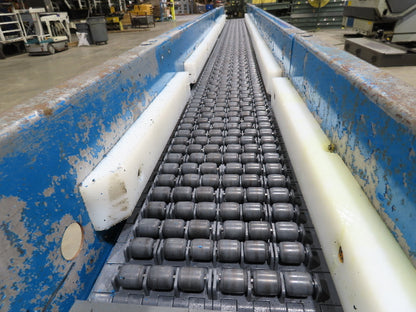 New London Engineering 8"x 10' Plastic Roller Belt Accumulating Conveyor 30 FPM