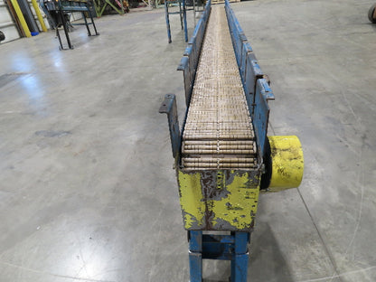 New London Engineering 7.5"x 12' Plastic Roller Belt Accumulating Conveyor 30FPM