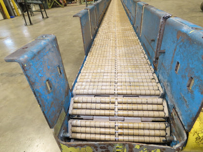 New London Engineering 7.5"x 12' Plastic Roller Belt Accumulating Conveyor 30FPM