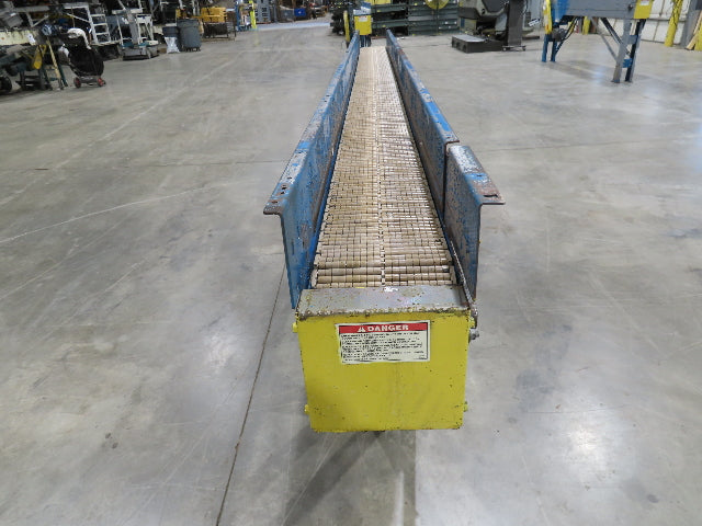 New London Engineering 7.5"x 12' Plastic Roller Belt Accumulating Conveyor 30FPM