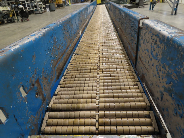 New London Engineering 7.5"x 12' Plastic Roller Belt Accumulating Conveyor 30FPM