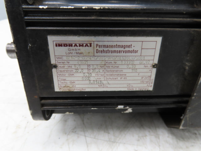 Indramat MAC071C-2-GS-4-C/095-A-0/WI520LV/S001 Servo Motor 6000 RPM