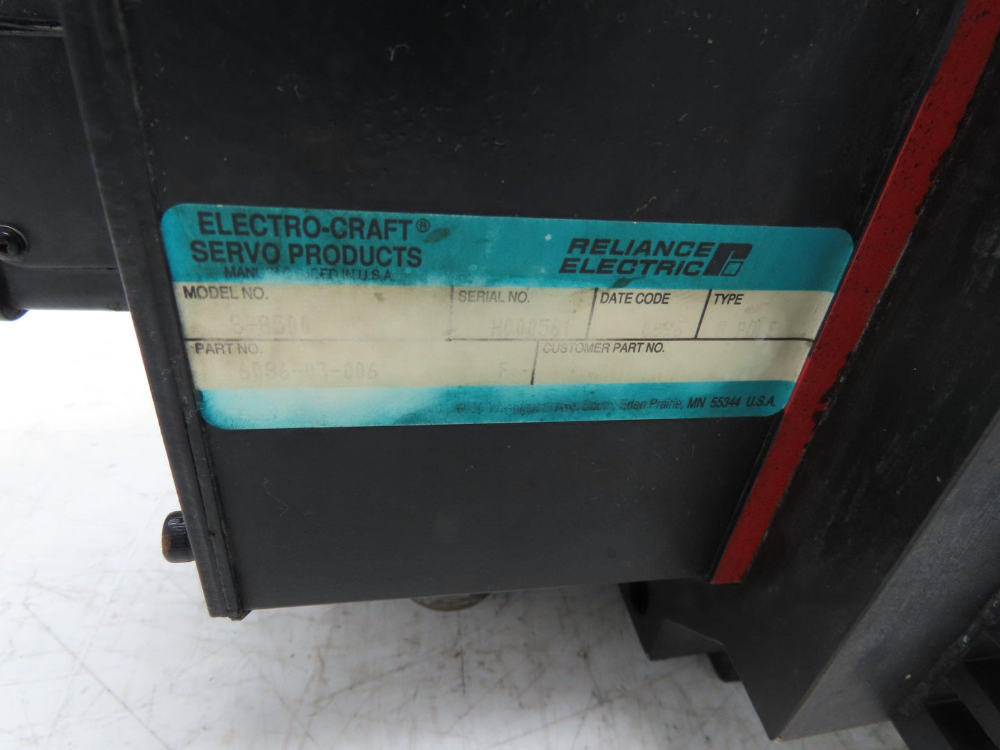 Reliance Electro-Craft S-8500 Servo Motor 7.4Hp 2000 RPM 240V 3PH