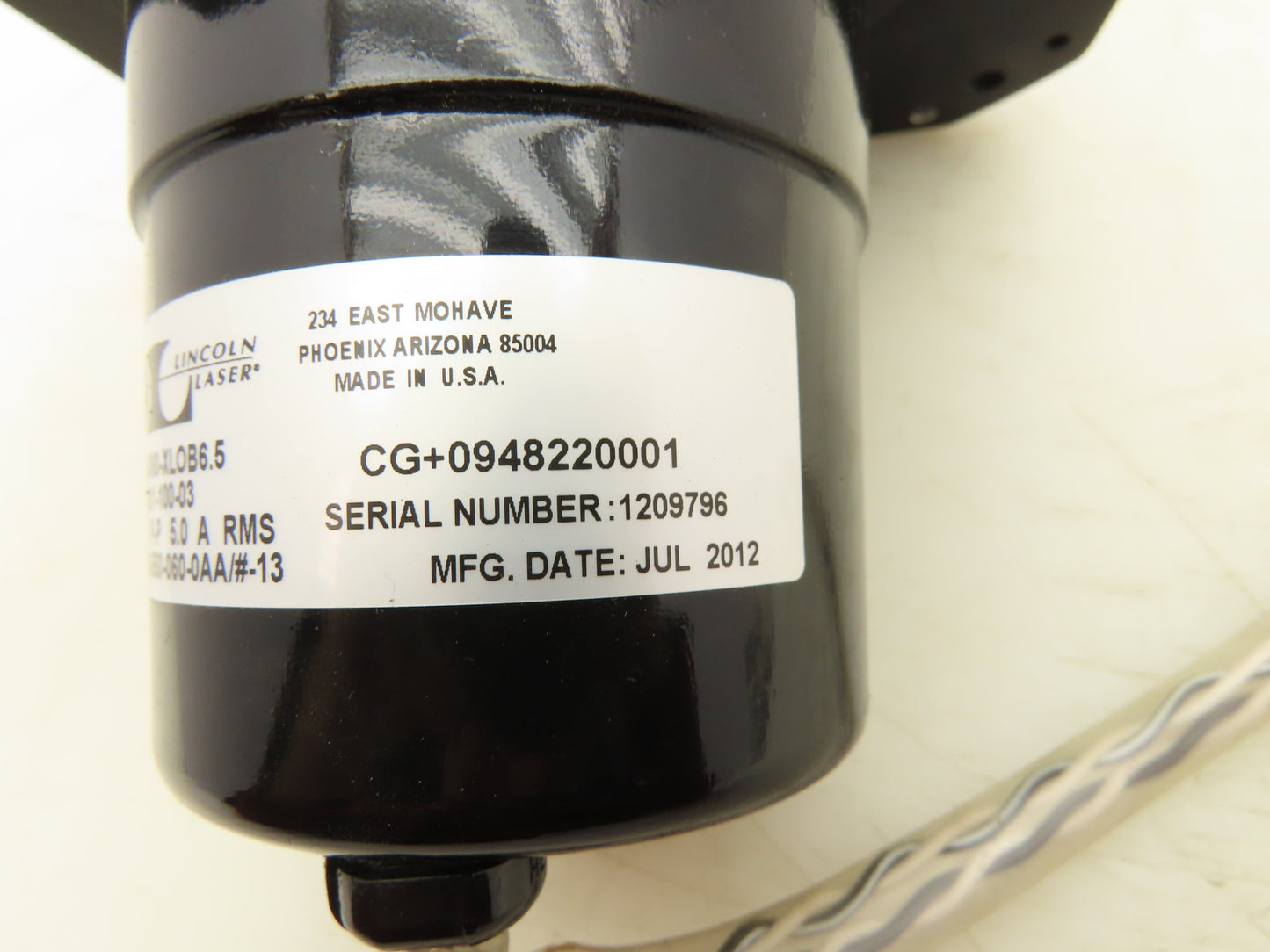 Lincoln Laser M225-060-XLOB6.5 Scanning Head Module Assembly 40 VP.P 5A