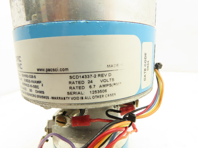 Pacific Scientific 33VM62-028-5 Servomotor With Tach Encoder 24V 6.7A
