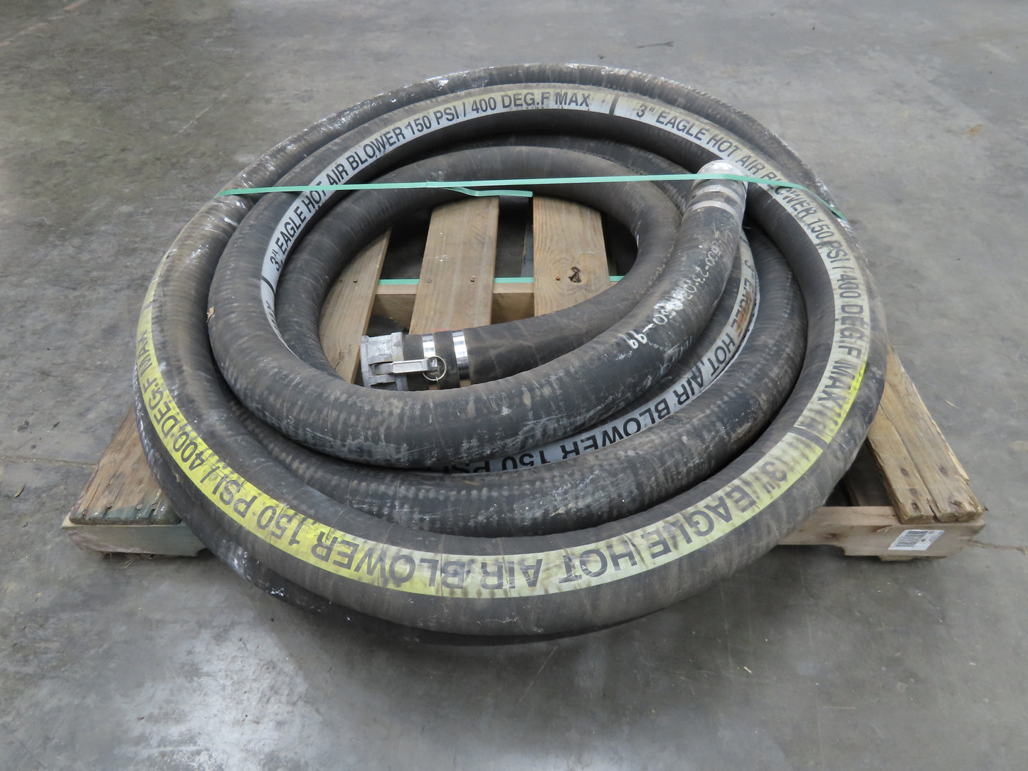 Eagle 3" ID x 50' Hot Air Compressor Dry Bulk Blower Hose Black Rubber 150 PSI