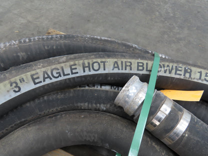 Eagle 3" ID x 50' Hot Air Compressor Dry Bulk Blower Hose Black Rubber 150 PSI
