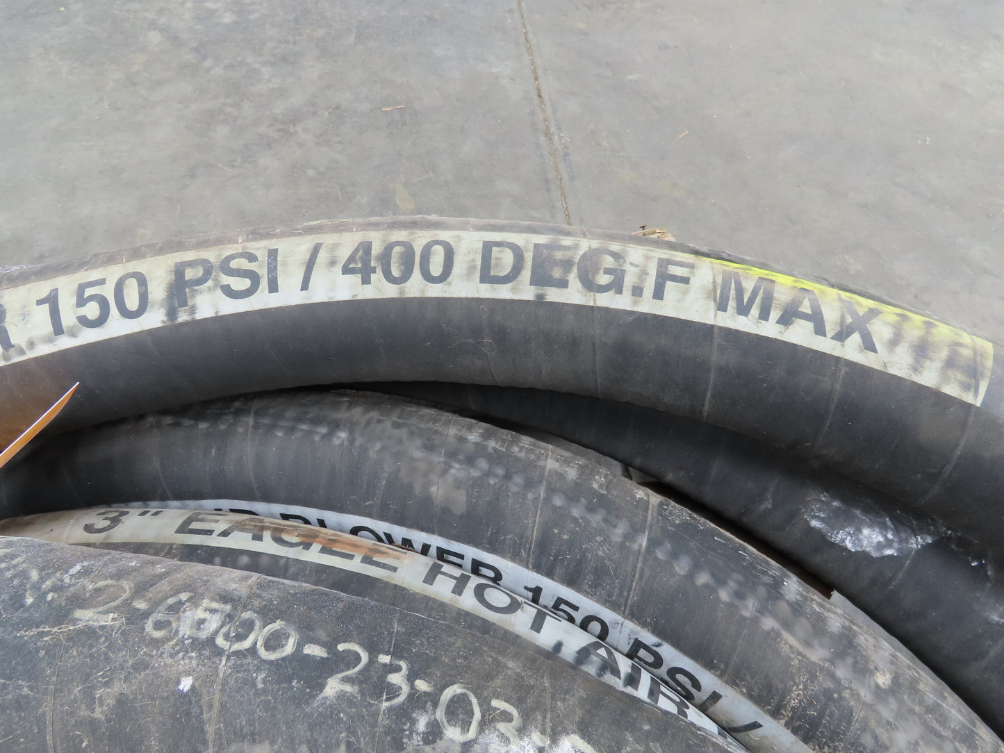 Eagle 3" ID x 50' Hot Air Compressor Dry Bulk Blower Hose Black Rubber 150 PSI