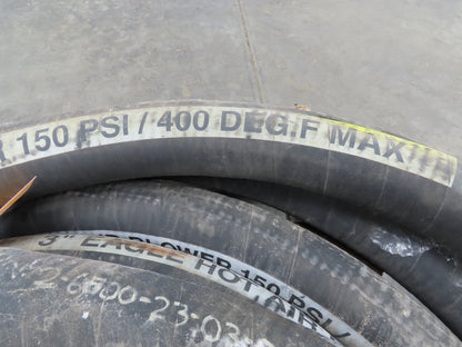 Eagle 3" ID x 50' Hot Air Compressor Dry Bulk Blower Hose Black Rubber 150 PSI