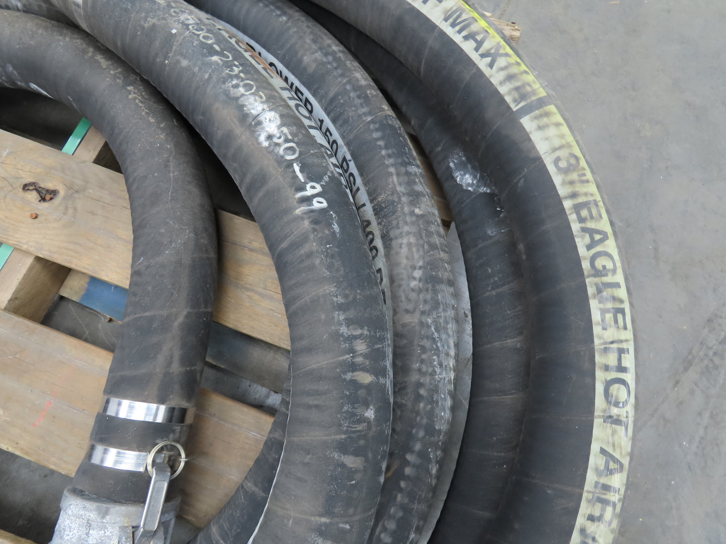 Eagle 3" ID x 50' Hot Air Compressor Dry Bulk Blower Hose Black Rubber 150 PSI