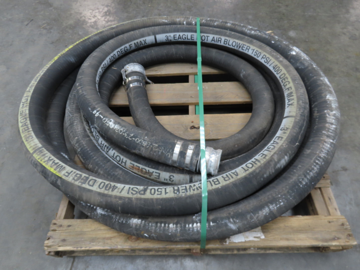 Eagle 3" ID x 50' Hot Air Compressor Dry Bulk Blower Hose Black Rubber 150 PSI