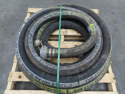 Eagle 3" ID x 48' Hot Air Compressor Dry Bulk Blower Hose Black Rubber 150 PSI