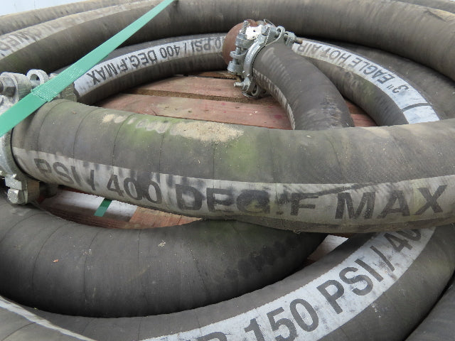 Eagle 3" ID x 49' Hot Air Compressor Dry Bulk Blower Hose Black Rubber 150 PSI