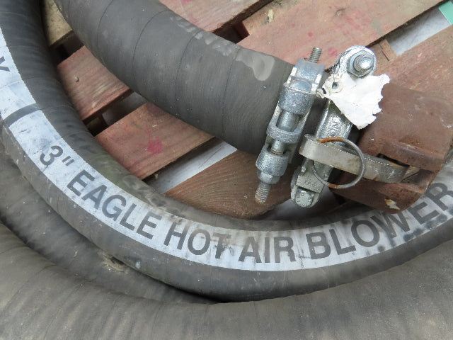 Eagle 3" ID x 49' Hot Air Compressor Dry Bulk Blower Hose Black Rubber 150 PSI