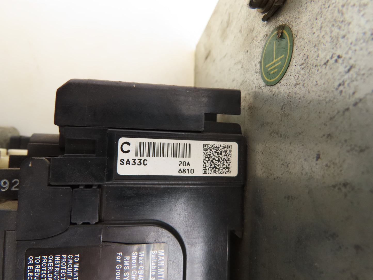 Fuji Electric SA33C Circuit Breaker W/Rotary Disconnect Switch 20A 3 Pole