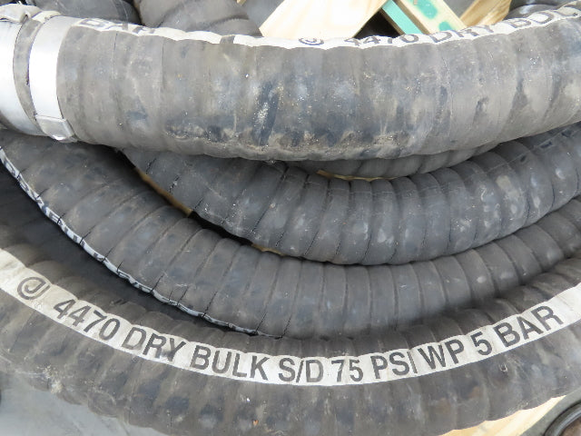 Jason 4470  3"x 48' Dry Bulk Material Rubber Suction Hose 75 PSI