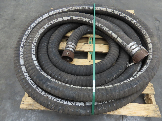 Jason 4470  3"x 48' Dry Bulk Material Rubber Suction Hose 75 PSI