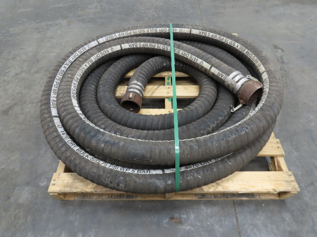 Jason 4470  3"x 48' Dry Bulk Material Rubber Suction Hose 75 PSI