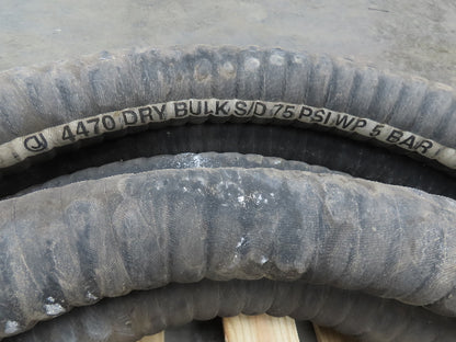 Jason 4470  3"x 45' Dry Bulk Material Rubber Suction Hose 75 PSI