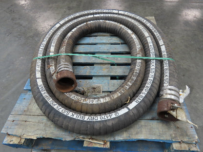 Jason 4470  3"x 25' Dry Bulk Material Rubber Suction Hose 75 PSI  Lot of 2